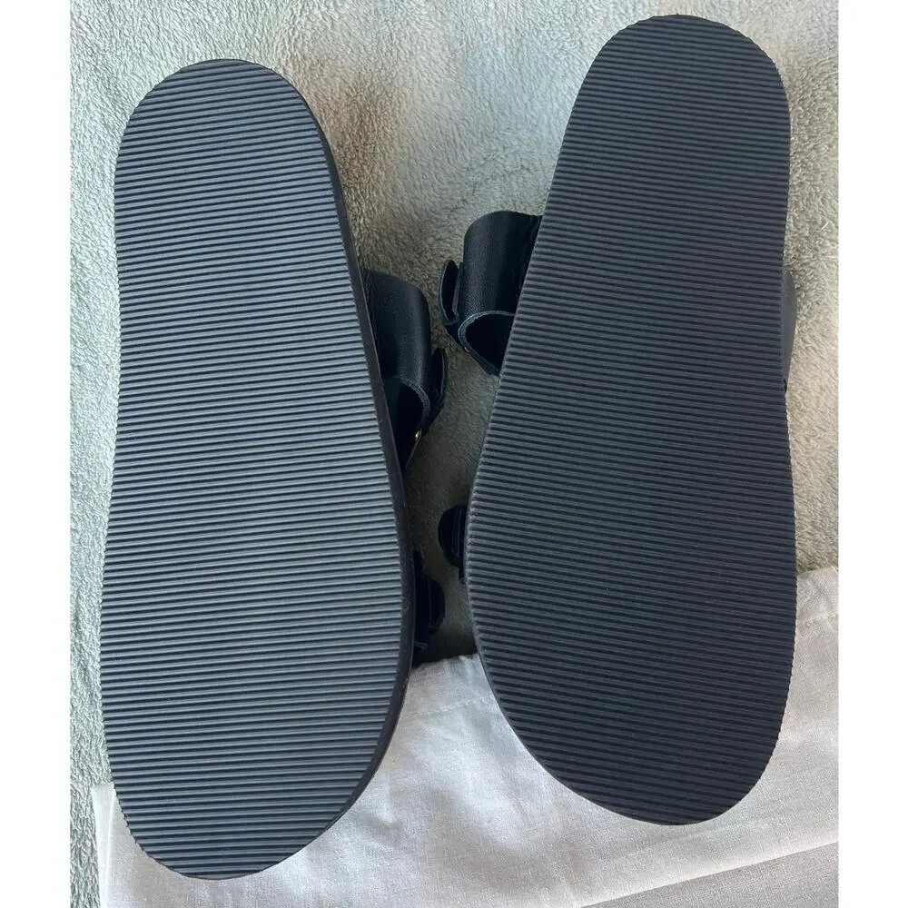New Tags & Dust Bag Liberte Aloha Sandles Leather Slip On Black Size 10.5-11 - Picture 3 of 10